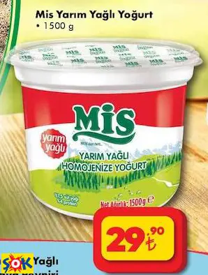 MİS YARIM YAĞLI YOĞURT
